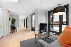 Classic Apartment, Balcony | Living area - Forenom Serviced Apartments Oslo Munch (Oslo)
