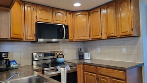 A kitchen with wooden cabinets, a stainless steel sink, an LG microwave, a toaster, and a kettle. - Hudson oh beautiful Hudson (Hudson)