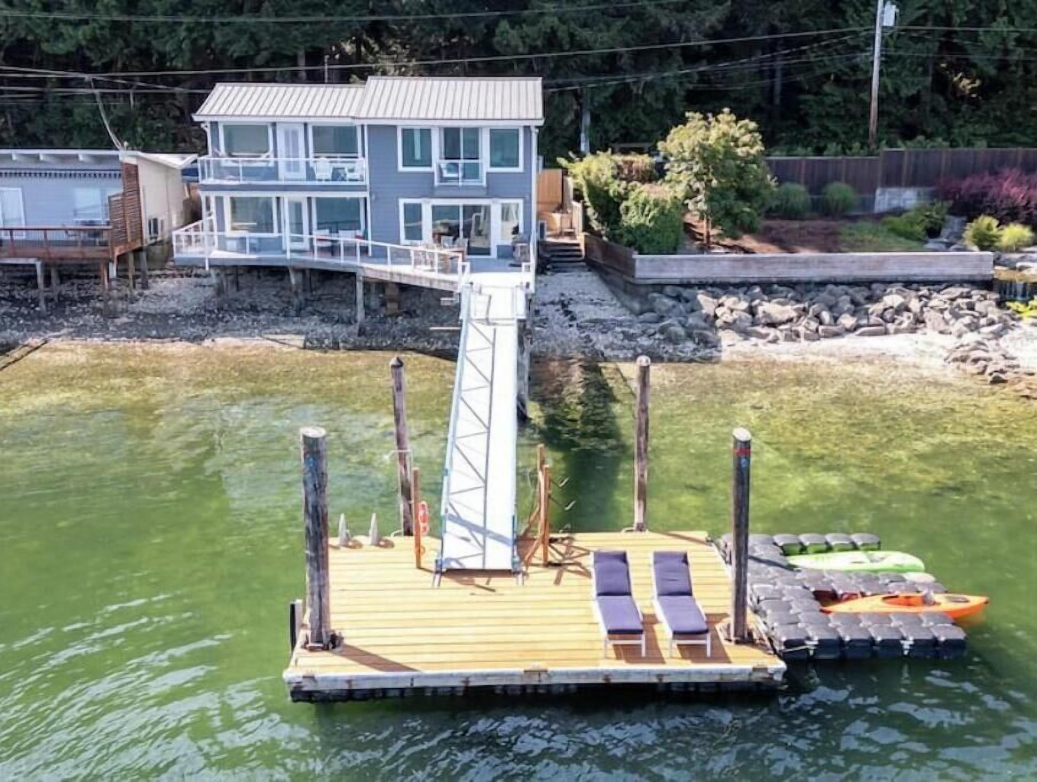 Hood Canal Waterfront with Dock and Kayaks