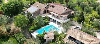 Sabina olive green vacation home with padel court and pool