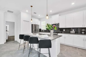 Fridge, coffee/tea maker, cookware/dishes/utensils - Storey Lake 5BD/5BA Home W/Private Pool (Kissimmee)