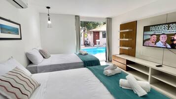 Comfort Quadruple Room, Pool View | Free WiFi