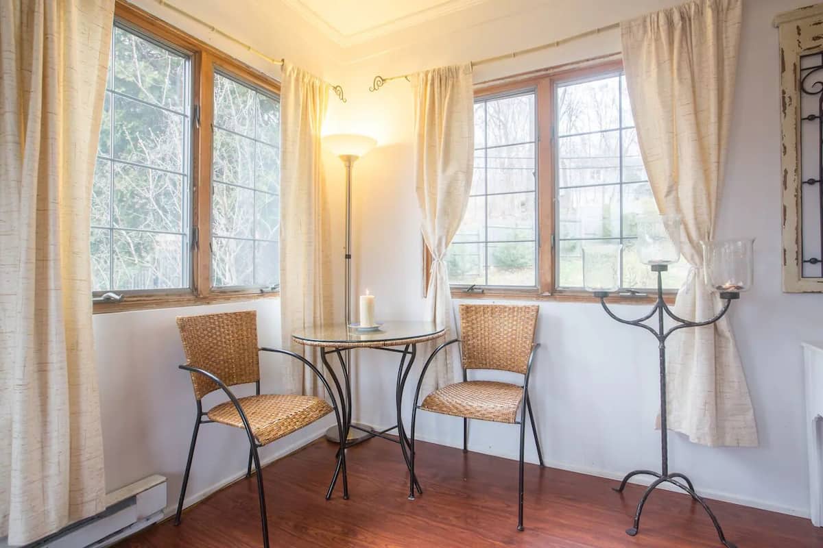 Sunny Room At Cozy Homeva | Desk, laptop workspace, blackout drapes, iron/ironing board