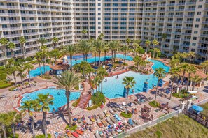 Pool - Oceanfront; 2nd floor; King bed; heated indoor pool; indoor/outdoor hot tub; (Panama City Beach)