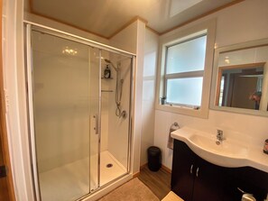 Regadera, amenidades de baño ecológicas, secadora de cabello, toallas 