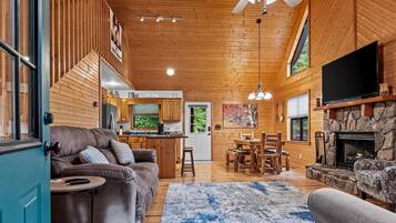 TV connectée, cheminée, espaces bureaux