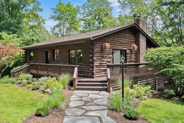 Luksushytte, elveutsikt | Oppholdsområde | TV-spill, leker, bøker og musikkbibliotek