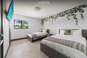 4 bedrooms, iron/ironing board, travel crib, WiFi