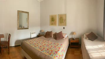 Classic Quadruple Room, Shared Bathroom, City View | Desk, laptop workspace, free WiFi