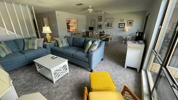 Smart TV, libros y monitor de computadora