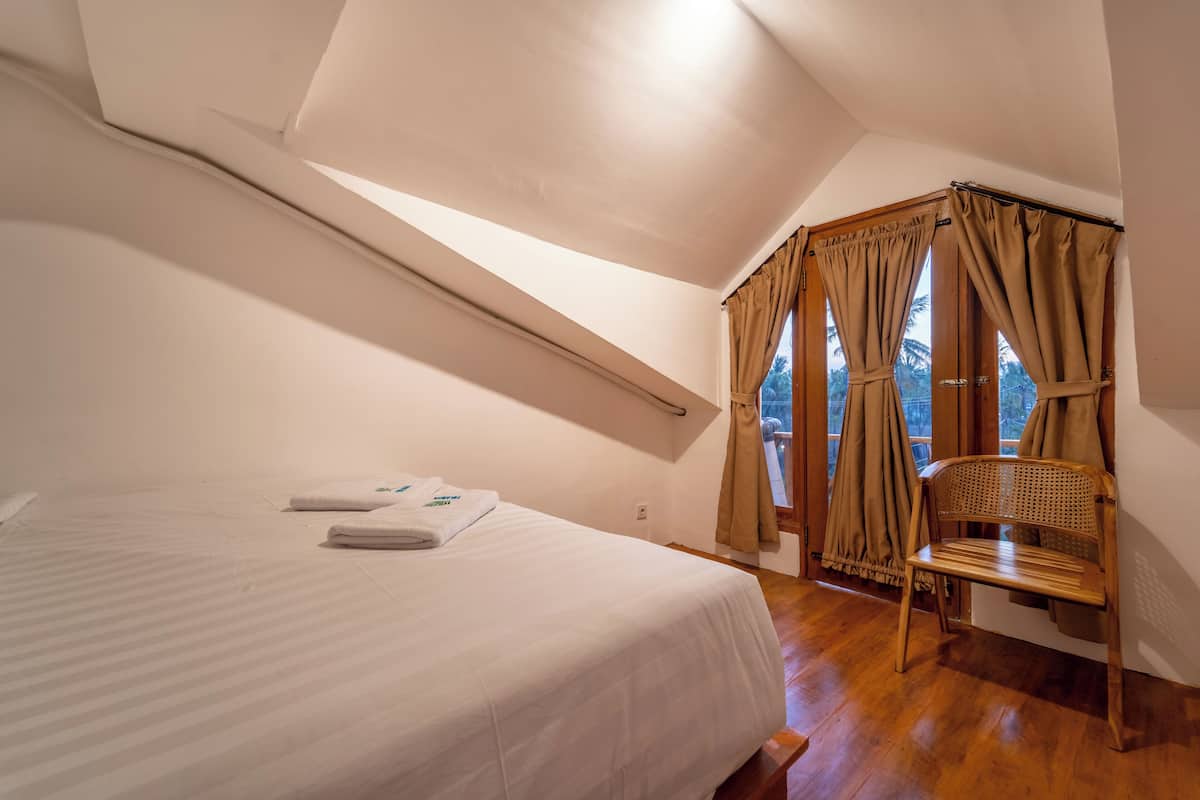 Appartamento, vista giardino | Biancheria da letto di alta qualità, materassi a doppio strato