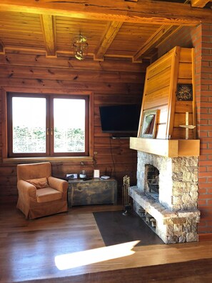 TV, fireplace, DVD player