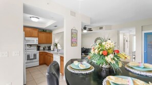 Microwave, oven, coffee/tea maker, toaster