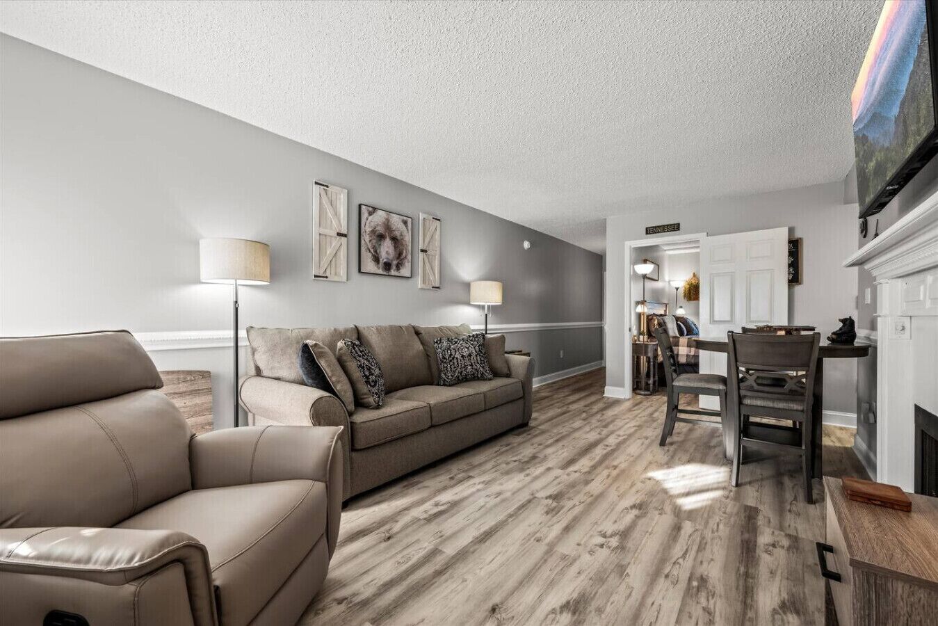 電視、壁爐、音響