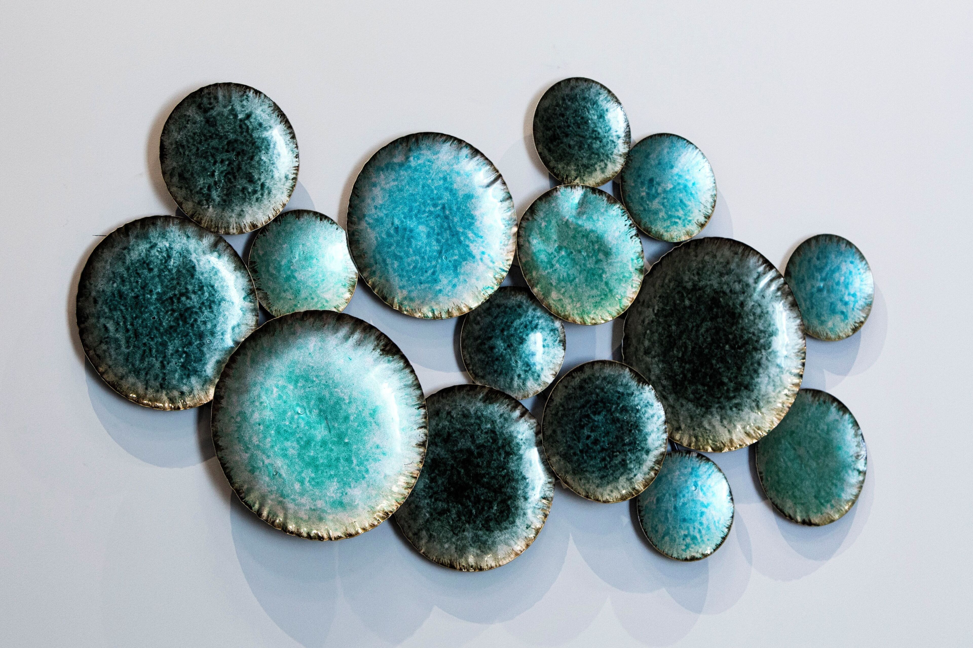 A collection of circular objects with varying sizes and textures.