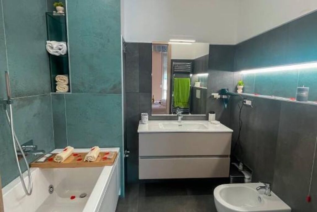 Dusche, Haartrockner, Bidet, Handtücher