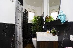 Dusche, Haartrockner, Handtücher