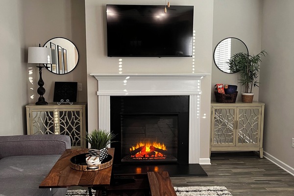 Smart TV, chimenea