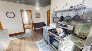 Fridge, microwave, oven, stovetop - Historic Vacation Home Rental near Hocking Hills in Nelsonville Oh The Manse Inn (Nelsonville)