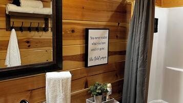 Towels, soap, shampoo, toilet paper