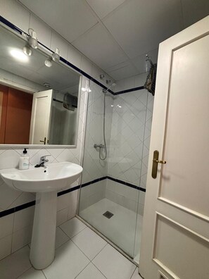 Regadera, secadora de cabello, bidet, toallas 