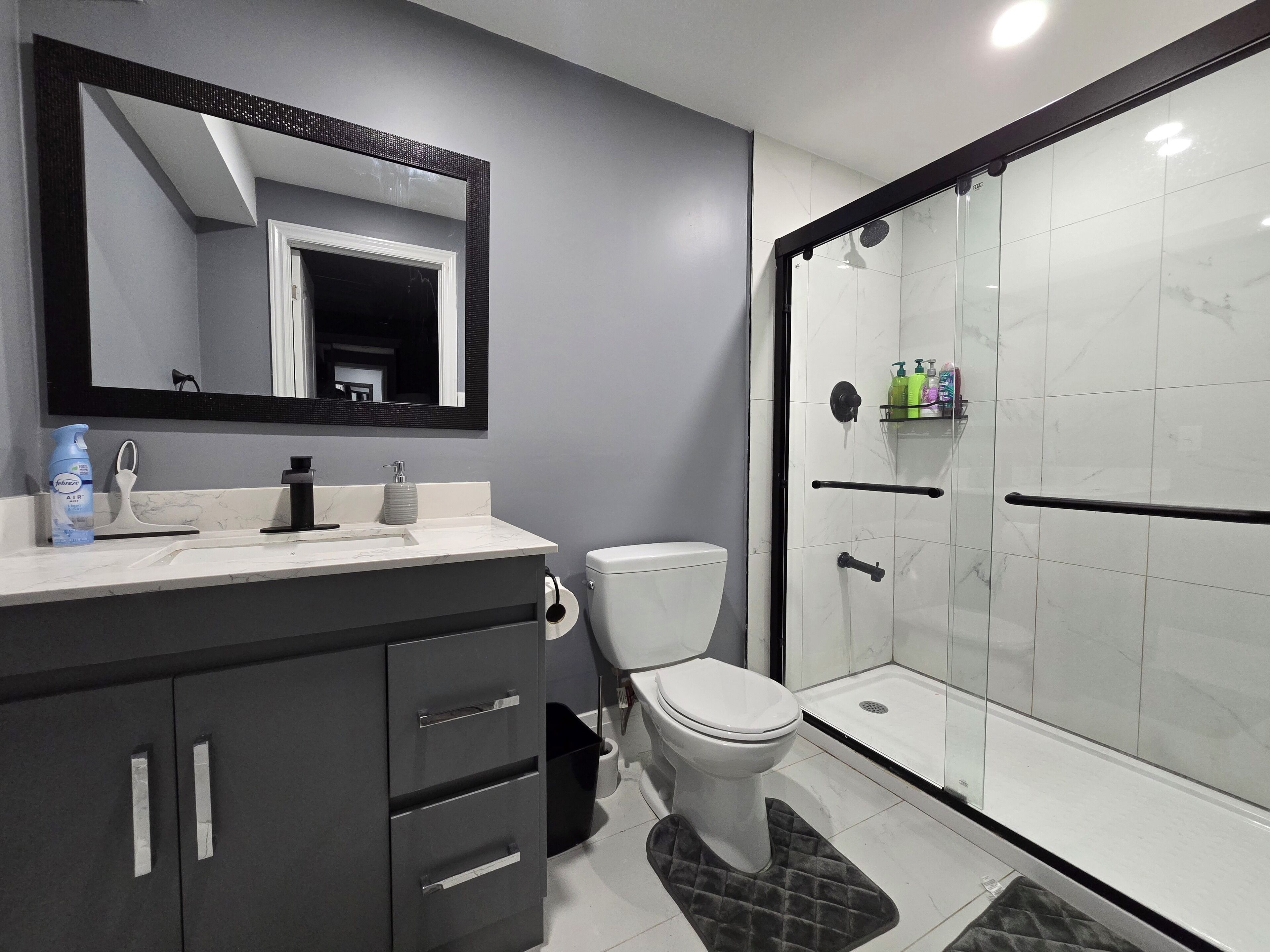 淋浴设施、吹风机、毛巾、肥皂