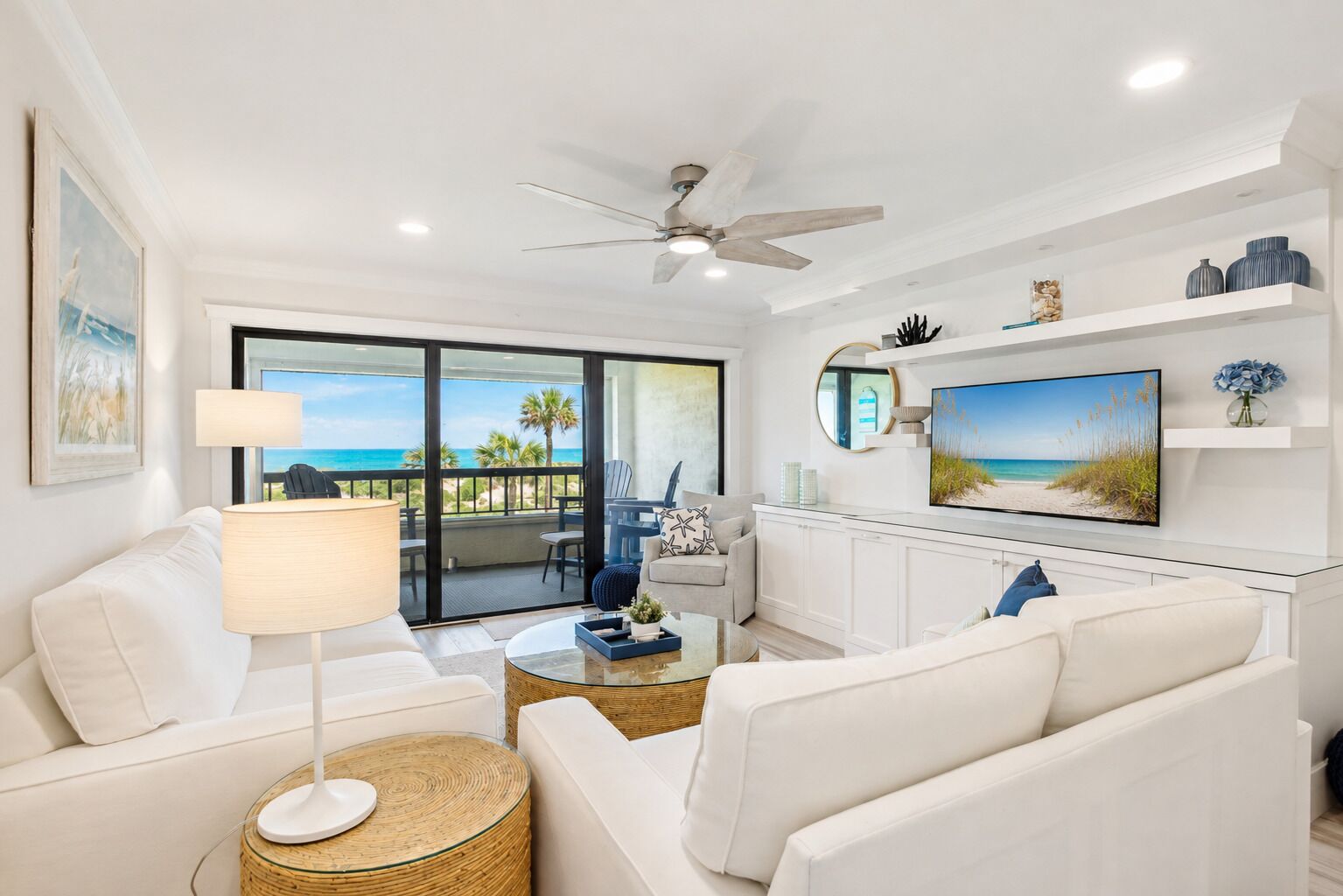 Oceanfront Living Room Designed with Style and Comfort in Mind