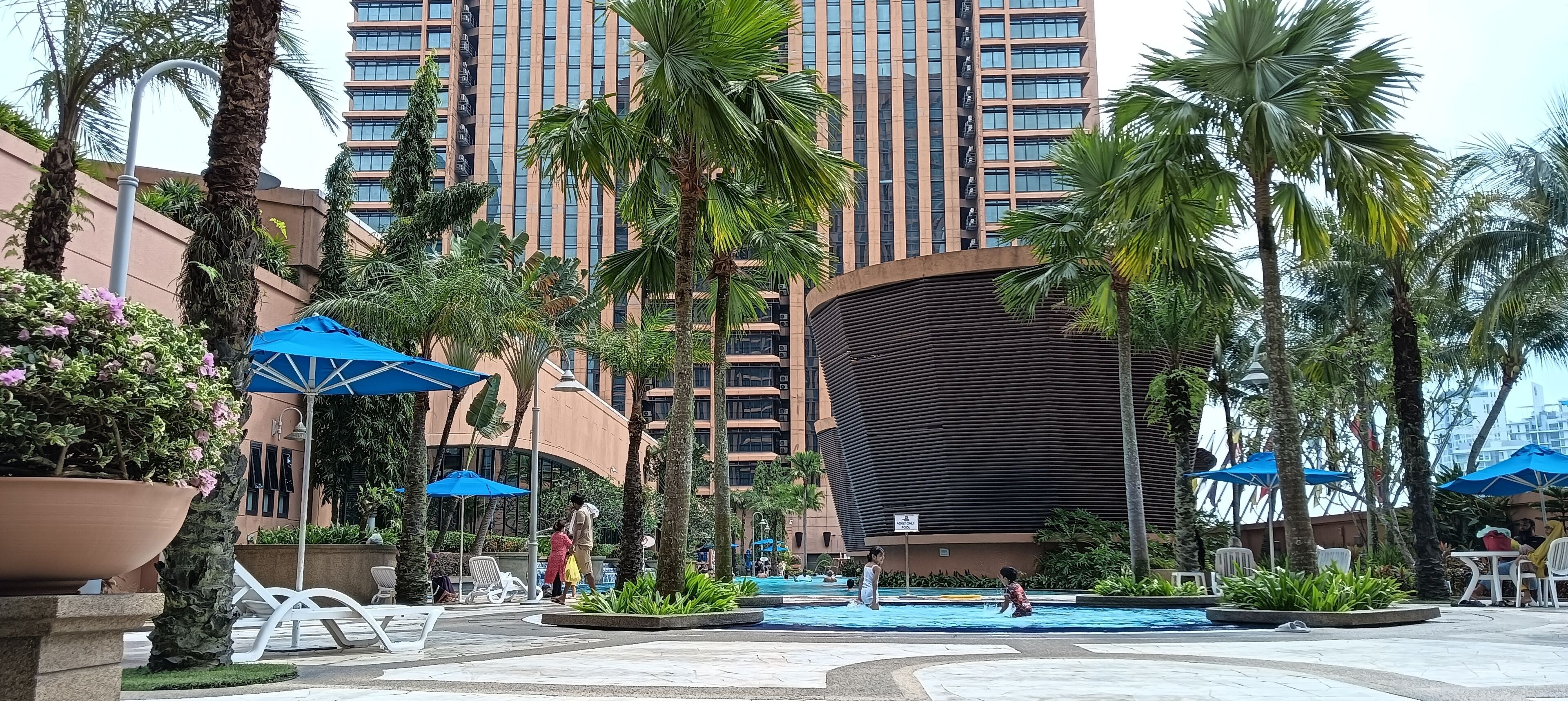 3 outdoor pools, open 7:00 AM to 8:00 PM, pool umbrellas