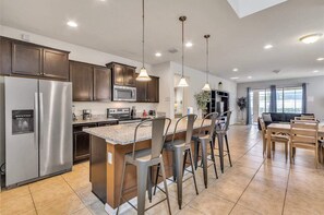 Fridge, microwave, oven, stovetop - Family-Friendly Villa w Pool, Hot Tub & Game Room (Kissimmee)