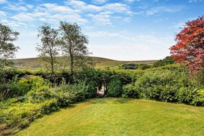 A lush garden with a variety of plants and trees, a clear sky, and a distant hill. - 1 Bed in Withypool (oc-s29887) (Withypool)