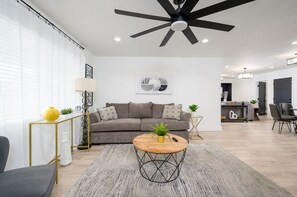 TV connectée, cheminée, livres