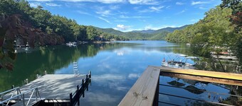 Sunset Cove, a charming waterfront cabin with boat dock on Lake Santeetlah