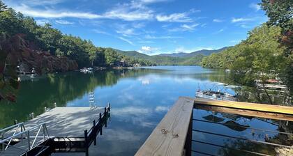 Sunset Cove, a charming waterfront cabin with boat dock on Lake Santeetlah