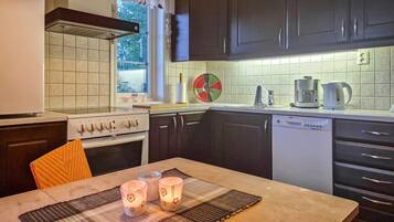 Fridge, oven, stovetop, dishwasher