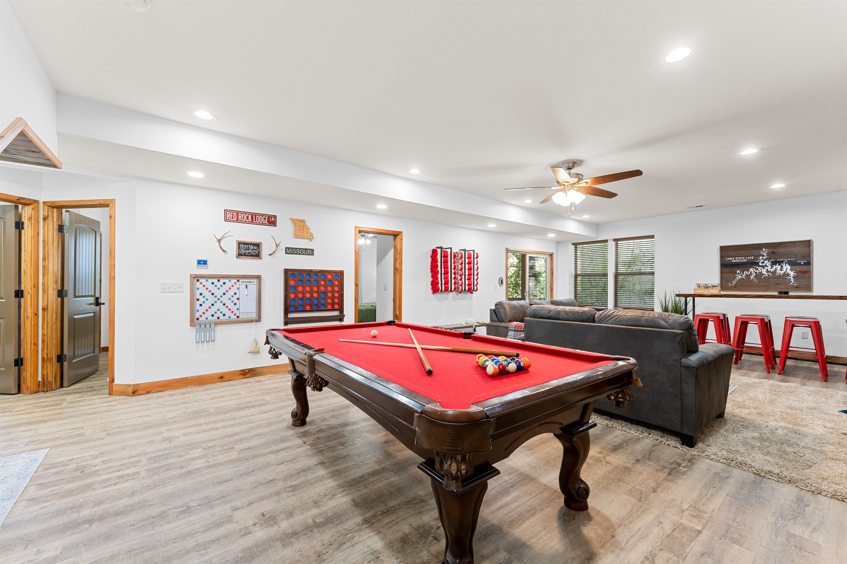 Newly felted pool table ready for your friendly pool tournament!