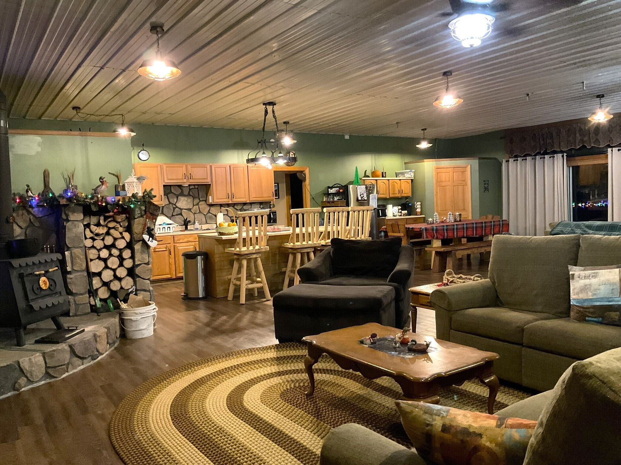 TV, fireplace, DVD player, video library