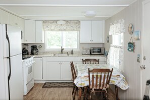 Fridge, microwave, blender, paper towels