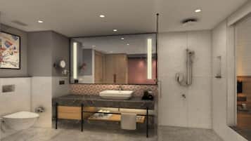 Habitació Deluxe, 1 llit doble | Bany | Assecador de cabells, tovalloles, xampú i paper higiènic