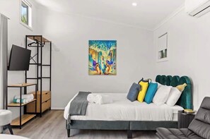 1 室のベッドルーム、アイロン / アイロン台、WiFi、ベッドシーツ