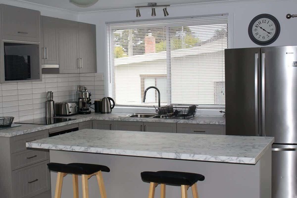 Fully equipped kitchen to suit long or short term stays including coffee machine