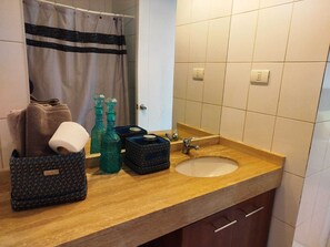Towels, soap, toilet paper