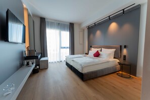 Premium Double Room, 1 Queen Bed, Non Smoking, Resort View | In-room safe, desk, laptop workspace, blackout drapes