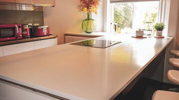 Apartment | Private kitchen | Fridge, microwave, oven, stovetop