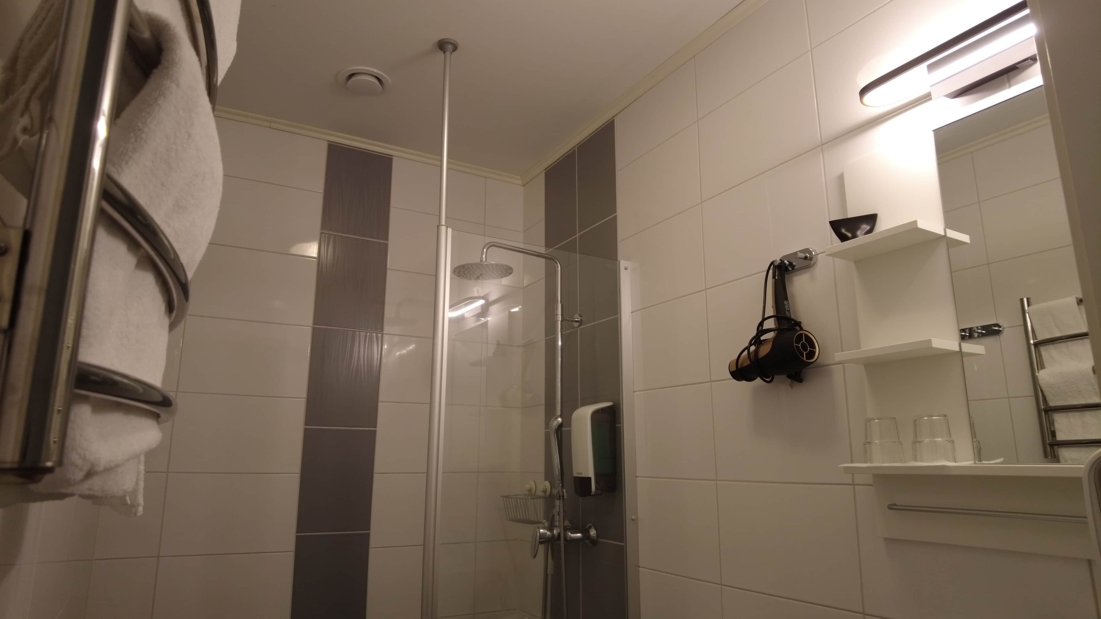 Hair dryer, towels