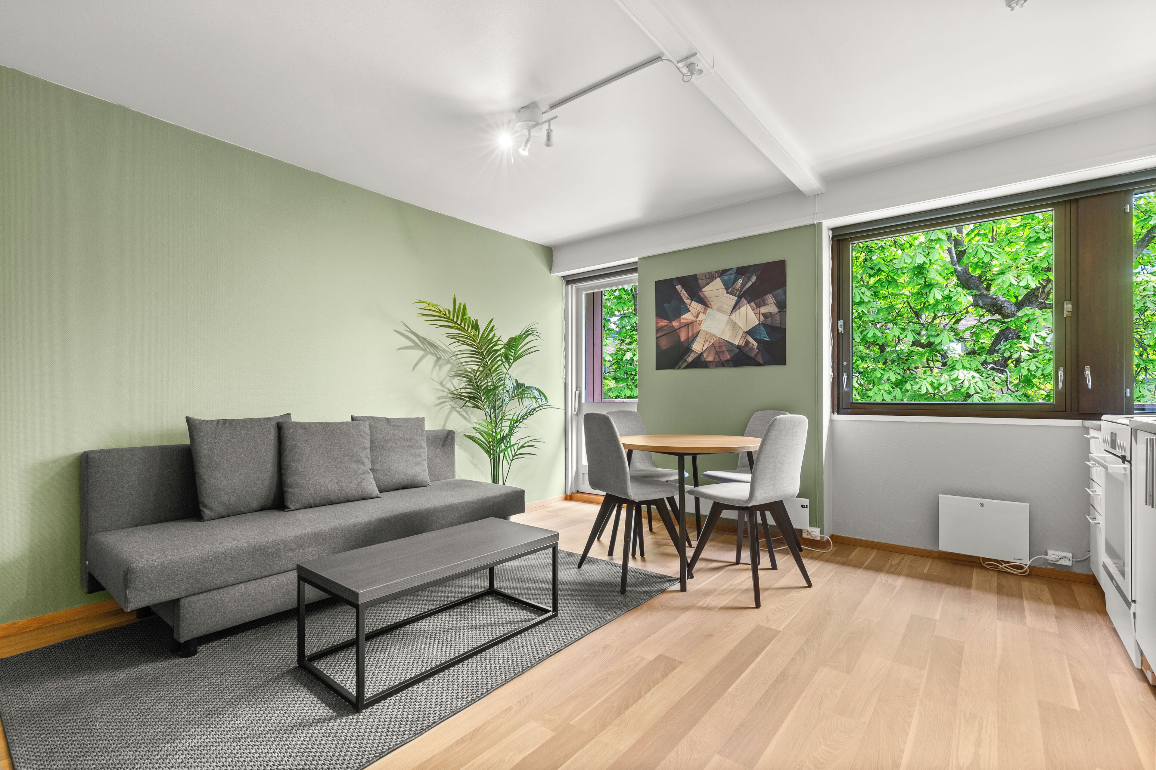 Basic Apartment, Balcony | Living area