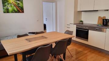 Apartment, 2 Bedrooms | Private kitchen | Fridge, oven, stovetop, dishwasher
