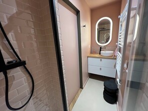 Regadera, amenidades de baño ecológicas, secadora de cabello, toallas 
