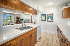 Fridge, microwave, oven, stovetop - Kiahuna Plantation Resort Ocean View 2 Bedroom (Koloa)