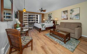 In-room safe, iron/ironing board, WiFi, bed sheets - Royal Kahana Maui 503 Ocean View Studio (Lahaina)