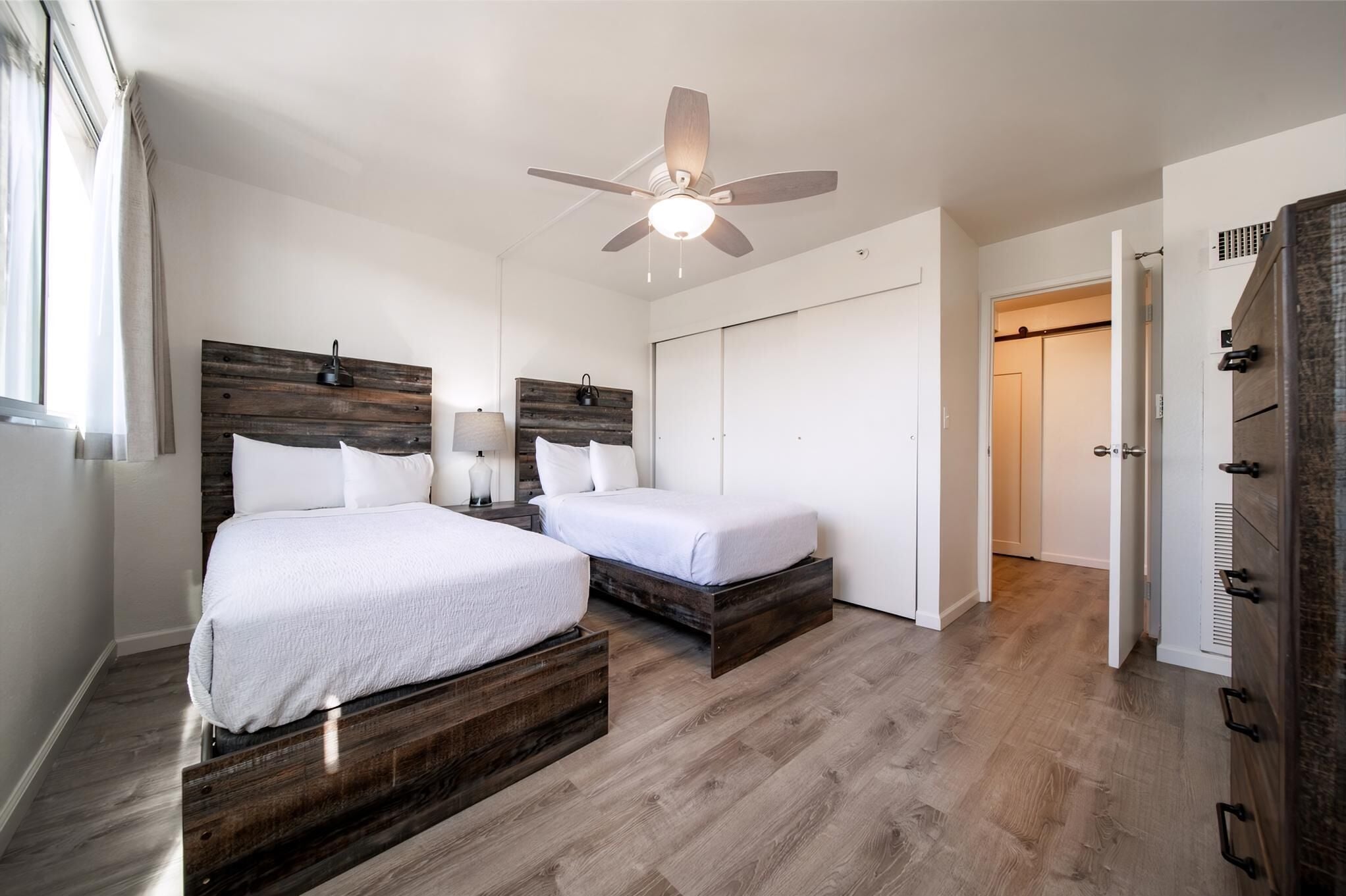 2 bedrooms, in-room safe, iron/ironing board, WiFi